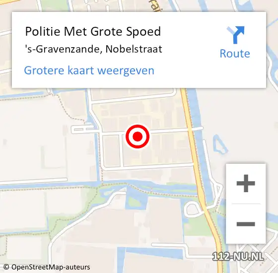 Locatie op kaart van de 112 melding: Politie Met Grote Spoed Naar 's-Gravenzande, Nobelstraat op 7 juni 2021 08:15