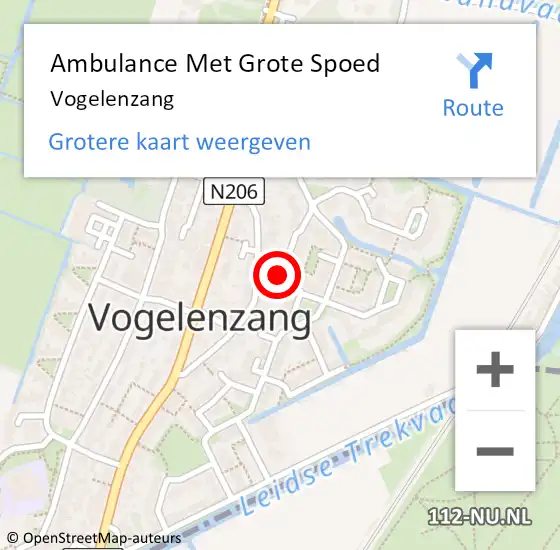 Locatie op kaart van de 112 melding: Ambulance Met Grote Spoed Naar Vogelenzang op 7 juni 2021 08:16