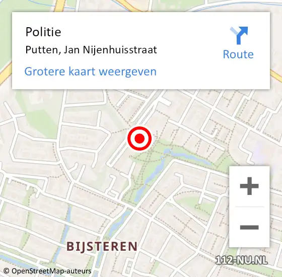 Locatie op kaart van de 112 melding: Politie Putten, Jan Nijenhuisstraat op 7 juni 2021 08:20