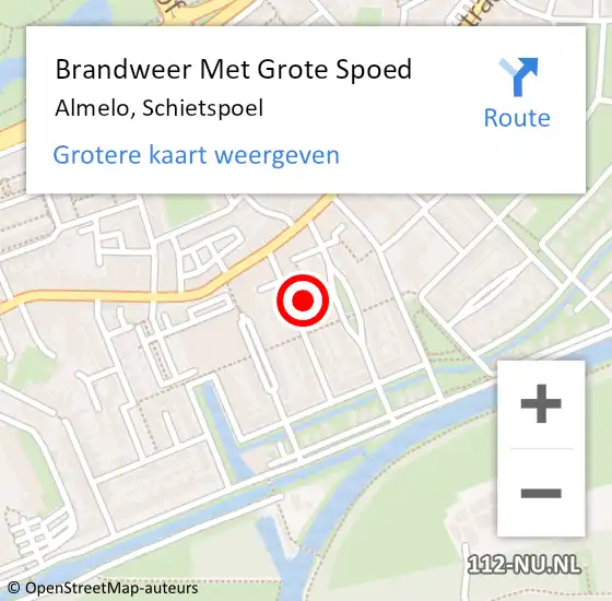 Locatie op kaart van de 112 melding: Brandweer Met Grote Spoed Naar Almelo, Schietspoel op 7 juni 2021 08:56