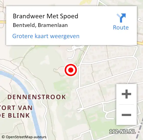 Locatie op kaart van de 112 melding: Brandweer Met Spoed Naar Bentveld, Bramenlaan op 7 juni 2021 09:46