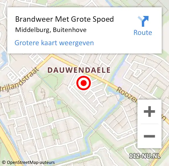 Locatie op kaart van de 112 melding: Brandweer Met Grote Spoed Naar Middelburg, Buitenhove op 7 juni 2021 09:51