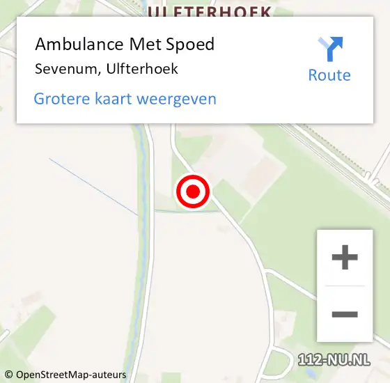 Locatie op kaart van de 112 melding: Ambulance Met Spoed Naar Sevenum, Ulfterhoek op 12 juni 2014 15:18