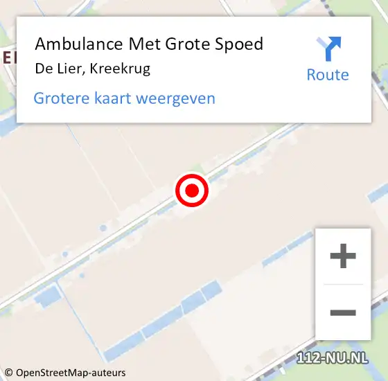 Locatie op kaart van de 112 melding: Ambulance Met Grote Spoed Naar De Lier, Kreekrug op 7 juni 2021 10:16