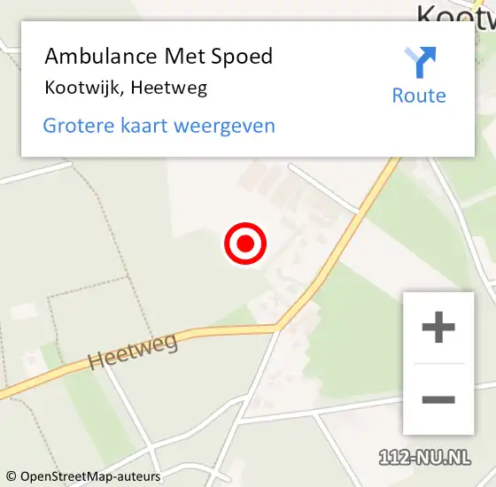 Locatie op kaart van de 112 melding: Ambulance Met Spoed Naar Kootwijk, Heetweg op 7 juni 2021 10:28