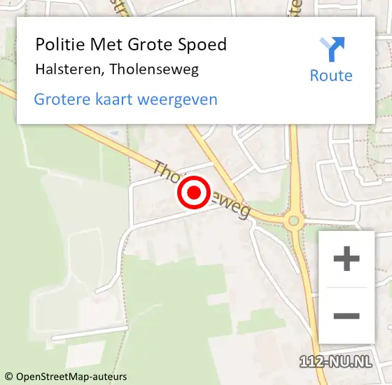 Locatie op kaart van de 112 melding: Politie Met Grote Spoed Naar Halsteren, Tholenseweg op 7 juni 2021 10:37