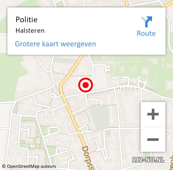 Locatie op kaart van de 112 melding: Politie Halsteren op 7 juni 2021 10:37