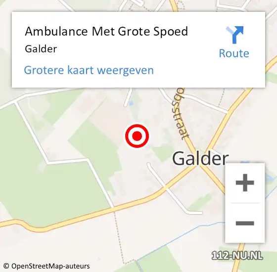 Locatie op kaart van de 112 melding: Ambulance Met Grote Spoed Naar Galder op 7 juni 2021 10:56