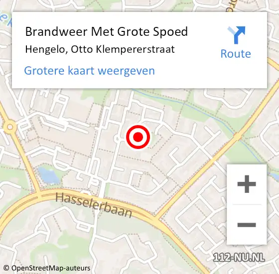 Locatie op kaart van de 112 melding: Brandweer Met Grote Spoed Naar Hengelo, Otto Klempererstraat op 7 juni 2021 11:50