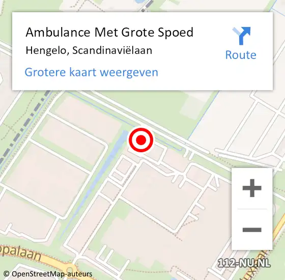 Locatie op kaart van de 112 melding: Ambulance Met Grote Spoed Naar Hengelo, Scandinaviëlaan op 7 juni 2021 12:04