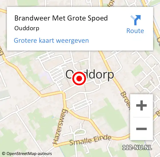 Locatie op kaart van de 112 melding: Brandweer Met Grote Spoed Naar Ouddorp op 7 juni 2021 12:15