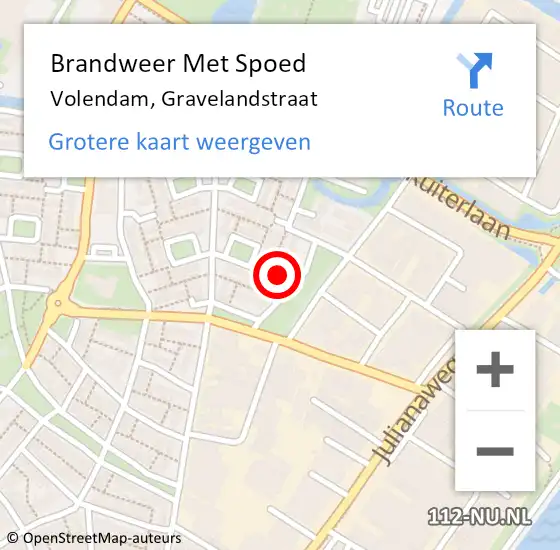 Locatie op kaart van de 112 melding: Brandweer Met Spoed Naar Volendam, Gravelandstraat op 7 juni 2021 12:19