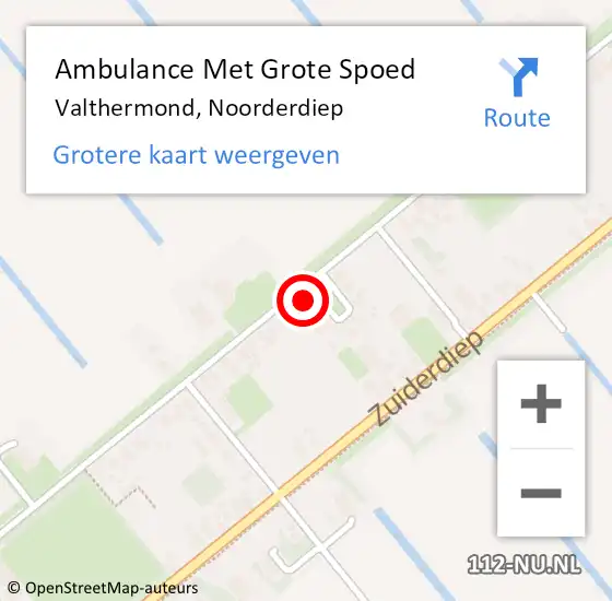 Locatie op kaart van de 112 melding: Ambulance Met Grote Spoed Naar Valthermond, Noorderdiep op 4 oktober 2013 20:41