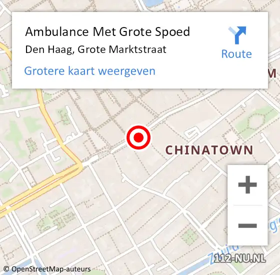 Locatie op kaart van de 112 melding: Ambulance Met Grote Spoed Naar Den Haag, Grote Marktstraat op 7 juni 2021 12:37