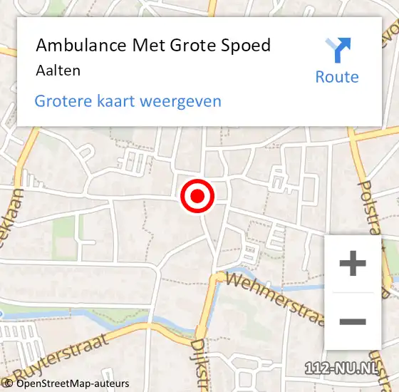 Locatie op kaart van de 112 melding: Ambulance Met Grote Spoed Naar Aalten op 7 juni 2021 12:40