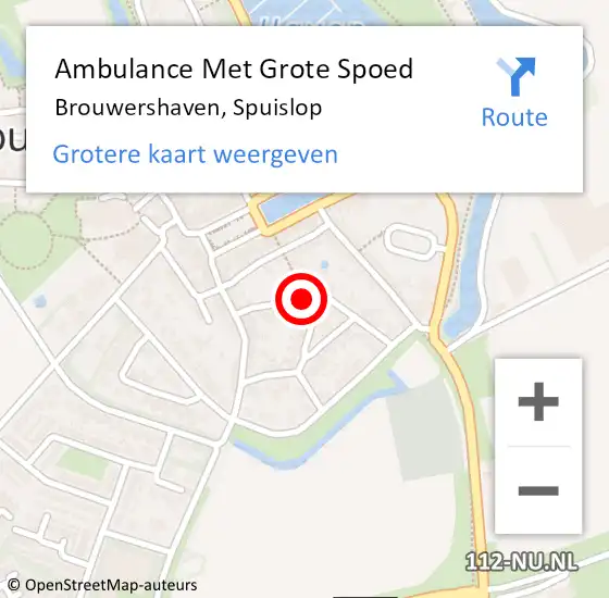 Locatie op kaart van de 112 melding: Ambulance Met Grote Spoed Naar Brouwershaven, Spuislop op 12 juni 2014 15:34