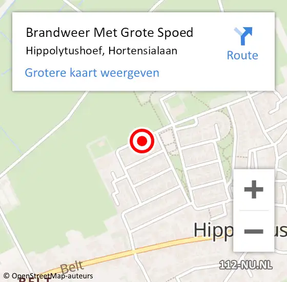 Locatie op kaart van de 112 melding: Brandweer Met Grote Spoed Naar Hippolytushoef, Hortensialaan op 7 juni 2021 13:00