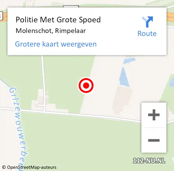 Locatie op kaart van de 112 melding: Politie Met Grote Spoed Naar Molenschot, Rimpelaar op 7 juni 2021 13:14