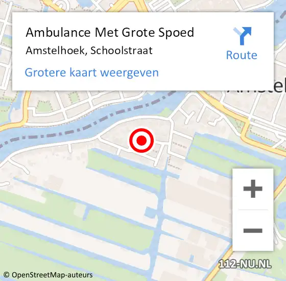 Locatie op kaart van de 112 melding: Ambulance Met Grote Spoed Naar Amstelhoek, Schoolstraat op 7 juni 2021 13:17