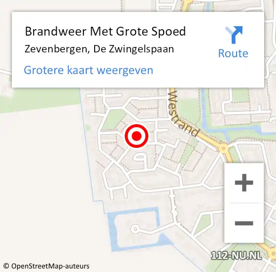 Locatie op kaart van de 112 melding: Brandweer Met Grote Spoed Naar Zevenbergen, De Zwingelspaan op 7 juni 2021 13:27