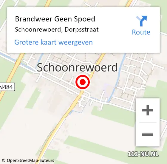 Locatie op kaart van de 112 melding: Brandweer Geen Spoed Naar Schoonrewoerd, Dorpsstraat op 7 juni 2021 13:29