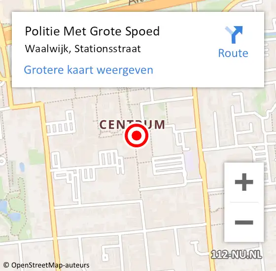 Locatie op kaart van de 112 melding: Politie Met Grote Spoed Naar Waalwijk, Stationsstraat op 7 juni 2021 13:35