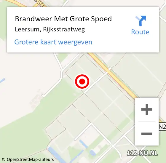 Locatie op kaart van de 112 melding: Brandweer Met Grote Spoed Naar Leersum, Rijksstraatweg op 7 juni 2021 13:38