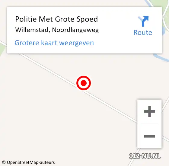 Locatie op kaart van de 112 melding: Politie Met Grote Spoed Naar Willemstad, Noordlangeweg op 7 juni 2021 13:39