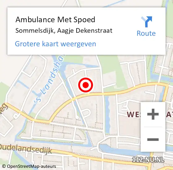 Locatie op kaart van de 112 melding: Ambulance Met Spoed Naar Sommelsdijk, Aagje Dekenstraat op 7 juni 2021 13:53