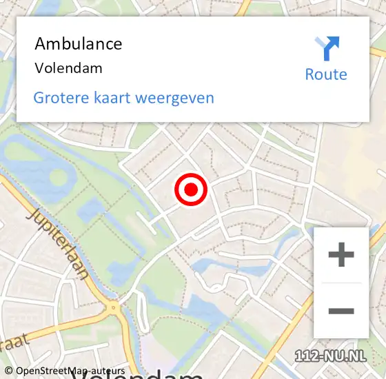Locatie op kaart van de 112 melding: Ambulance Volendam op 7 juni 2021 14:02