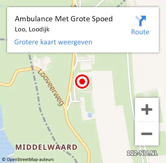 Locatie op kaart van de 112 melding: Ambulance Met Grote Spoed Naar Loo, Loodijk op 7 juni 2021 14:11