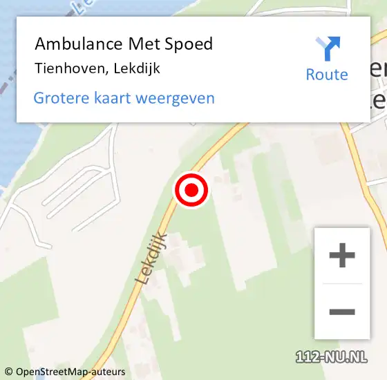 Locatie op kaart van de 112 melding: Ambulance Met Spoed Naar Tienhoven, Lekdijk op 12 juni 2014 15:45