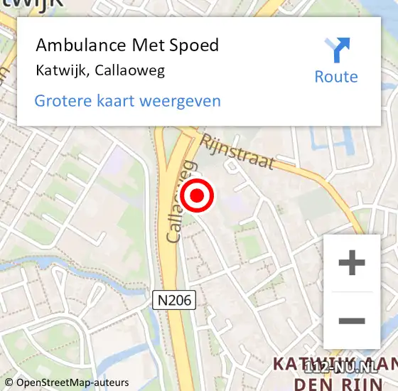 Locatie op kaart van de 112 melding: Ambulance Met Spoed Naar Katwijk, Callaoweg op 7 juni 2021 14:23