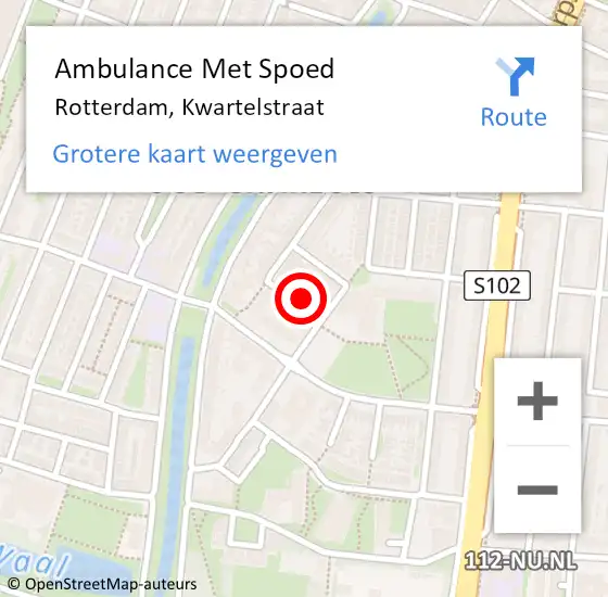 Locatie op kaart van de 112 melding: Ambulance Met Spoed Naar Rotterdam, Kwartelstraat op 7 juni 2021 14:24