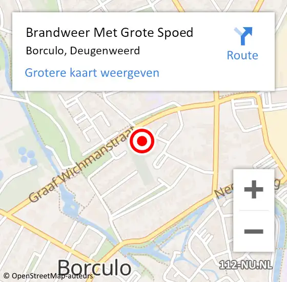 Locatie op kaart van de 112 melding: Brandweer Met Grote Spoed Naar Borculo, Deugenweerd op 7 juni 2021 14:27