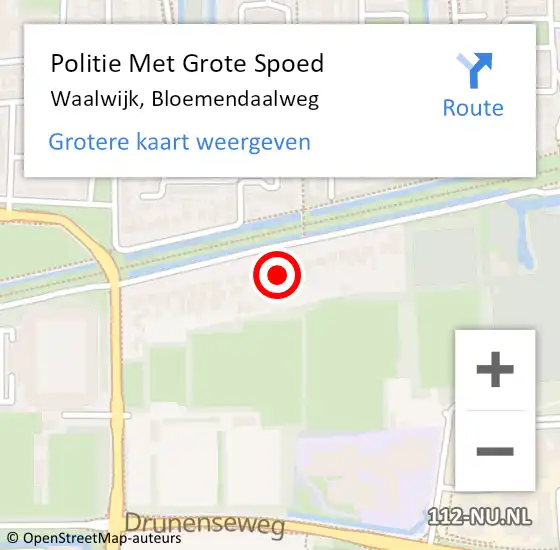 Locatie op kaart van de 112 melding: Politie Met Grote Spoed Naar Waalwijk, Bloemendaalweg op 7 juni 2021 14:33