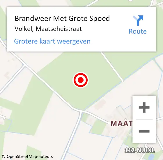 Locatie op kaart van de 112 melding: Brandweer Met Grote Spoed Naar Volkel, Maatseheistraat op 7 juni 2021 15:03