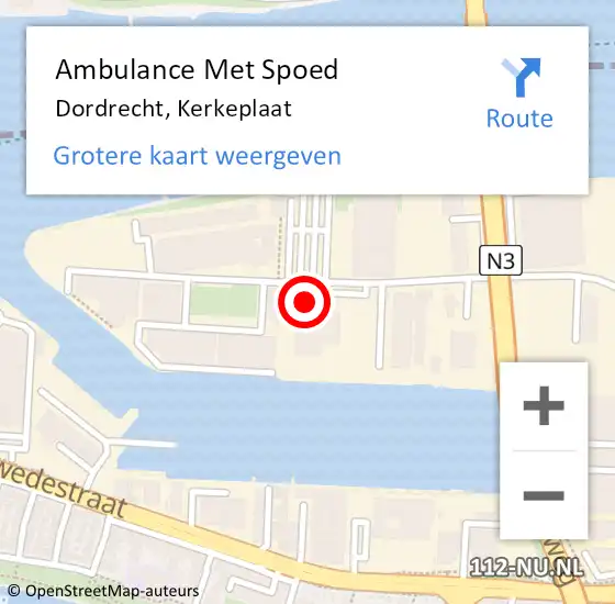 Locatie op kaart van de 112 melding: Ambulance Met Spoed Naar Dordrecht, Kerkeplaat op 7 juni 2021 15:04