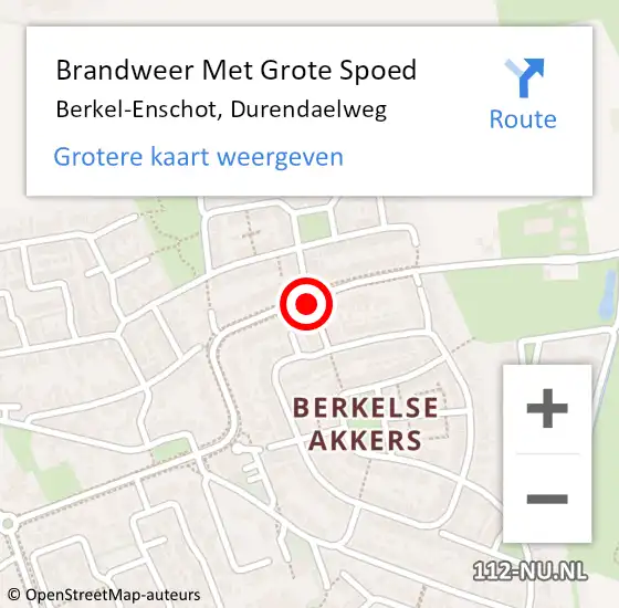 Locatie op kaart van de 112 melding: Brandweer Met Grote Spoed Naar Berkel-Enschot, Durendaelweg op 7 juni 2021 15:14