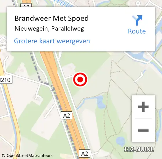 Locatie op kaart van de 112 melding: Brandweer Met Spoed Naar Nieuwegein, Parallelweg op 7 juni 2021 16:16