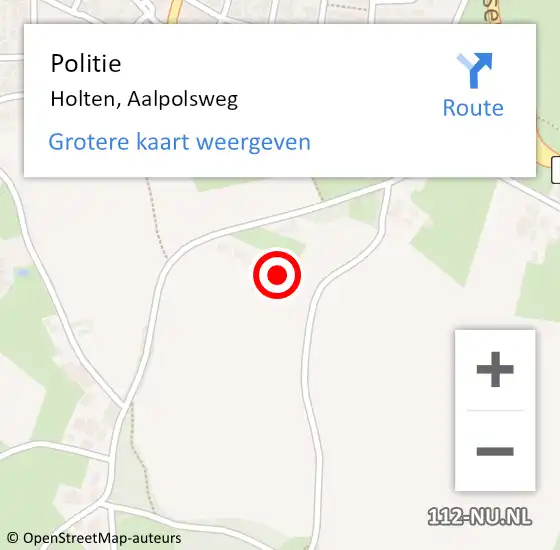 Locatie op kaart van de 112 melding: Politie Holten, Aalpolsweg op 7 juni 2021 16:34