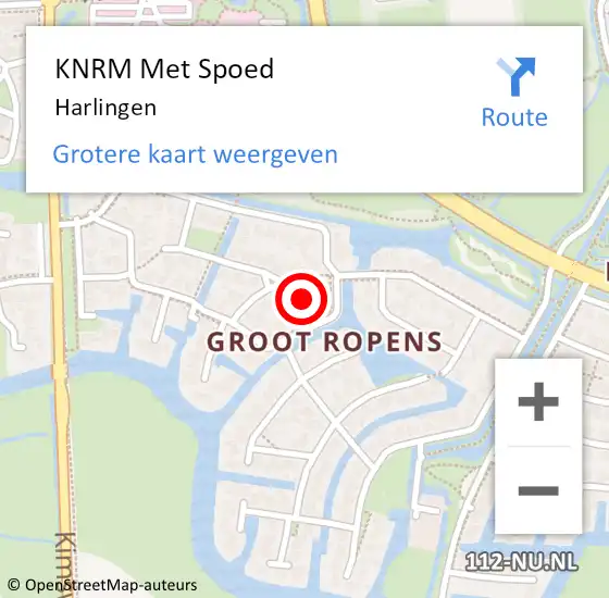 Locatie op kaart van de 112 melding: KNRM Met Spoed Naar Harlingen op 7 juni 2021 16:54