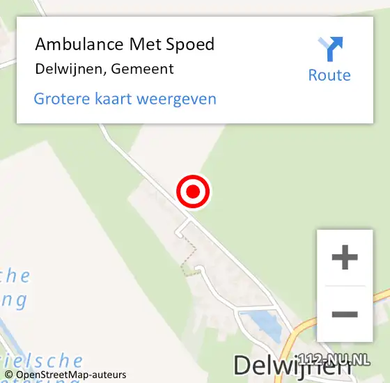 Locatie op kaart van de 112 melding: Ambulance Met Spoed Naar Delwijnen, Gemeent op 7 juni 2021 17:08