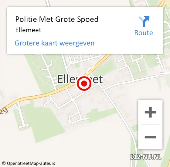 Locatie op kaart van de 112 melding: Politie Met Grote Spoed Naar Ellemeet op 7 juni 2021 17:15