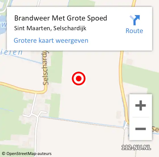 Locatie op kaart van de 112 melding: Brandweer Met Grote Spoed Naar Sint Maarten, Selschardijk op 7 juni 2021 17:22