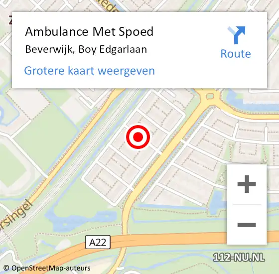 Locatie op kaart van de 112 melding: Ambulance Met Spoed Naar Beverwijk, Boy Edgarlaan op 7 juni 2021 18:04