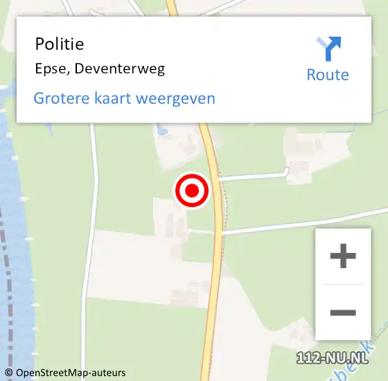 Locatie op kaart van de 112 melding: Politie Epse, Deventerweg op 7 juni 2021 18:34