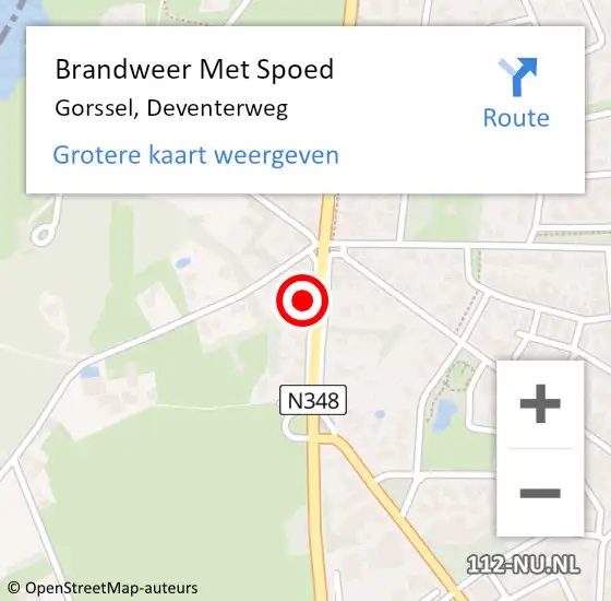 Locatie op kaart van de 112 melding: Brandweer Met Spoed Naar Gorssel, Deventerweg op 7 juni 2021 19:14