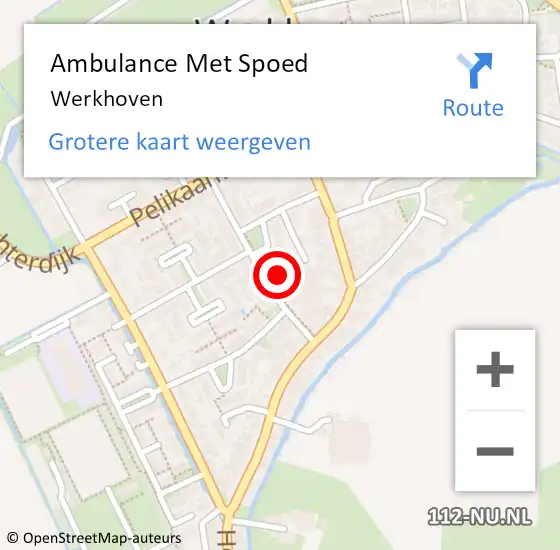 Locatie op kaart van de 112 melding: Ambulance Met Spoed Naar Werkhoven op 7 juni 2021 19:21