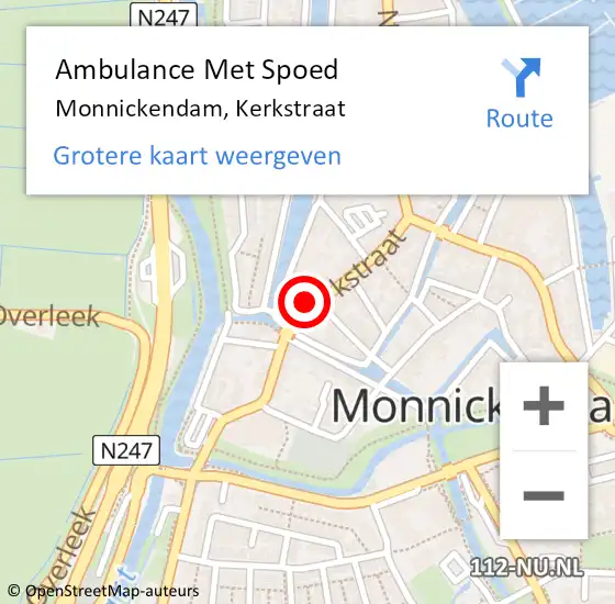 Locatie op kaart van de 112 melding: Ambulance Met Spoed Naar Monnickendam, Kerkstraat op 7 juni 2021 19:26